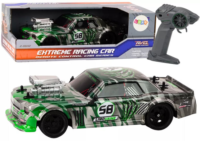 RC Nuotoliniu Būdu Valdomas Automobilis 1:16 Drifto Guminiai Ratai Žalias