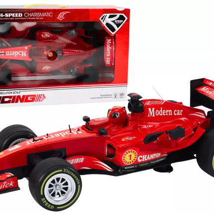 Sportinis lenktyninis automobilis su pavara 1:12 raudonas, su garsais