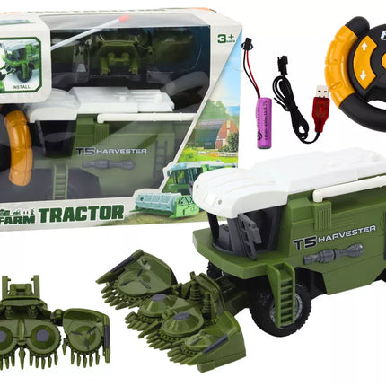 RC žemės ūkio kombainas nuotoliniu būdu valdoma žemės ūkio mašina žalia