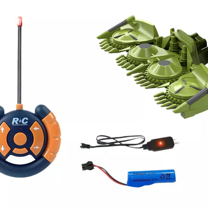 Kombainas žemės ūkio mašina grūdų RC nuotoliniu būdu valdoma priekaba žalia