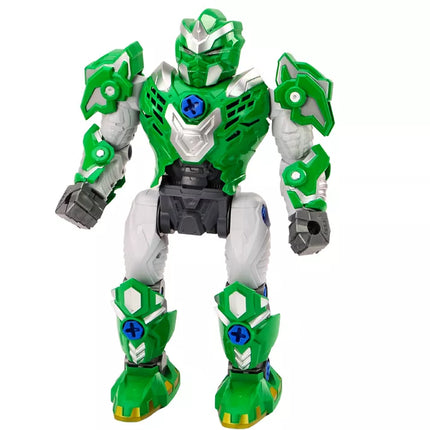 Žaislinis robotas-ginklas su grąžtu, atsuktuvo funkcija, šviesomis ir garsais, žalias