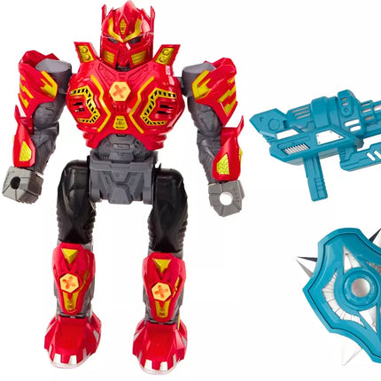 Žaislinis robotas-ginklas su grąžtu, atsuktuvas, šviesa ir garsu, raudonas