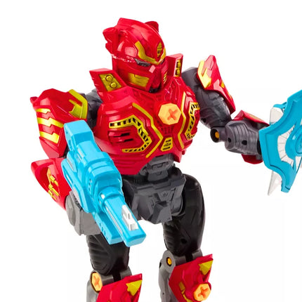 Žaislinis robotas-ginklas su grąžtu, atsuktuvas, šviesa ir garsu, raudonas