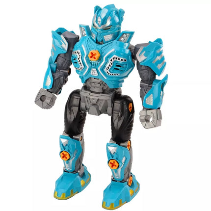 Žaislinis robotas-ginklas su gręžtuvu, atsuktuvu, šviesomis ir garsais, turkio spalvos