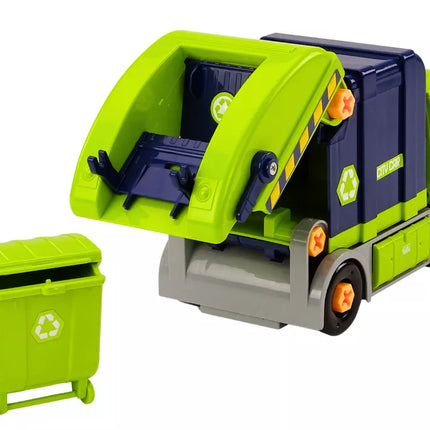 Animacinis šiukšliavežis, pasukamas, surenkamas „pasidaryk pats“, tamsiai mėlynos spalvos