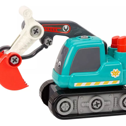 Animacinis vikšrinis ekskavatorius "pasidaryk pats" turkio spalvos