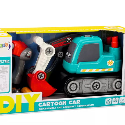 Animacinis vikšrinis ekskavatorius "pasidaryk pats" turkio spalvos