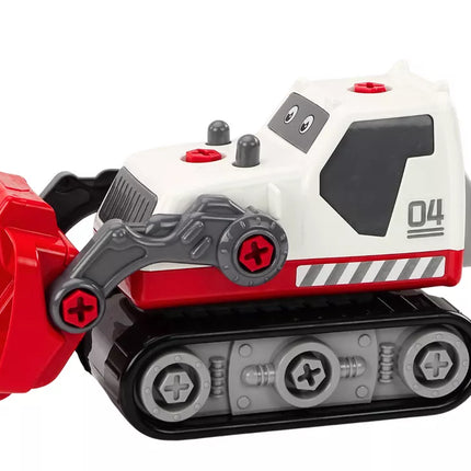 Animacinis vikšrinis ekskavatorius "pasidaryk pats" baltas