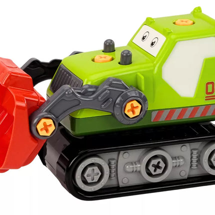 Žaislinis ekskavatorius "Cartoon Crawler" surinkimo rinkinys "Pasidaryk pats", žalias