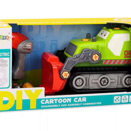 Žaislinis ekskavatorius "Cartoon Crawler" surinkimo rinkinys "Pasidaryk pats", žalias