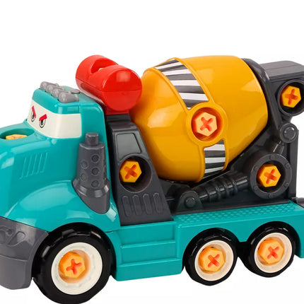 Animacinis betono maišyklės automobilis "Pasidaryk pats" besisukantis turkio spalvos