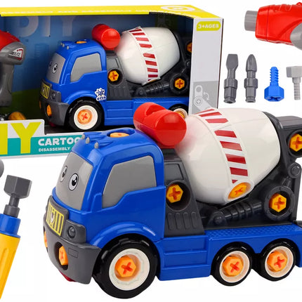 Betono maišyklės sunkvežimis "Cartoon" pasidaryk pats mėlynas