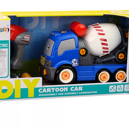 Betono maišyklės sunkvežimis "Cartoon" pasidaryk pats mėlynas