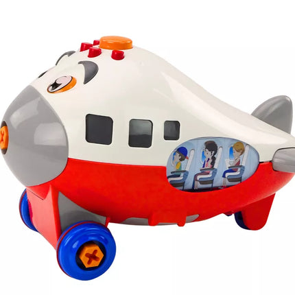 Animacinis lėktuvas su pasuktais sparnais "Pasidaryk pats" raudonas