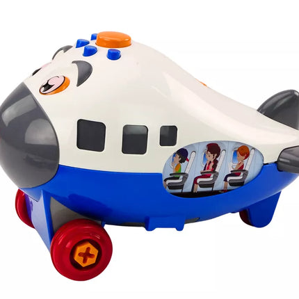 Animacinis lėktuvas su pasuktais sparnais „pasidaryk pats“, mėlynas