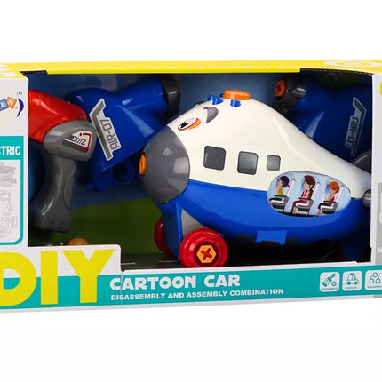 Animacinis lėktuvas su pasuktais sparnais „pasidaryk pats“, mėlynas