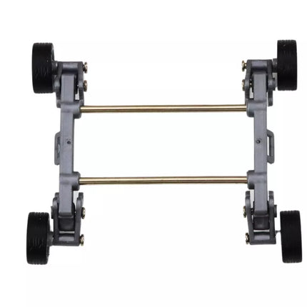 Sunkvežimis su kranu, dviem metaliniais kabliais, raudonomis ir baltomis šviesomis bei garsais