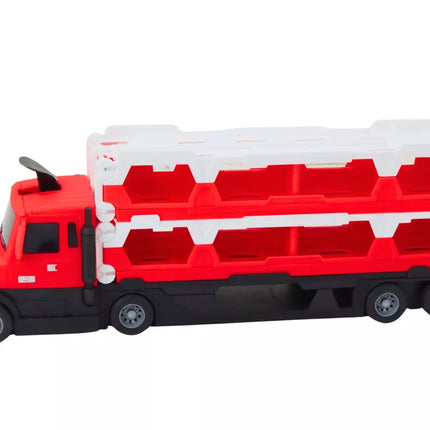 Lora autovežių lenktynių trasa 2in1 Šviesos Garsai Ženklai Automobiliai Raudona