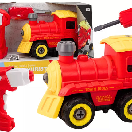 Nuotoliniu būdu valdomas RC besisukantis lokomotyvas, raudonas