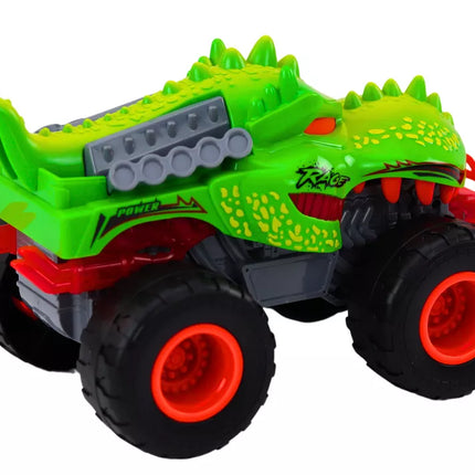 Visureigis automobilis Dinozauras T-Rex Šviesos Garsai Važiuoja Žalias