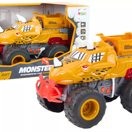 Visureigis automobilis Dinozauras Frikcinis savivartis Sunkvežimis oranžinis