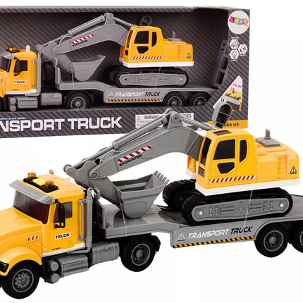 Lora sunkvežimio vikšrinis ekskavatorius, šviesos, garsai, varomas, geltonas