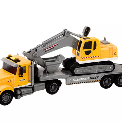 Lora sunkvežimio vikšrinis ekskavatorius, šviesos, garsai, varomas, geltonas