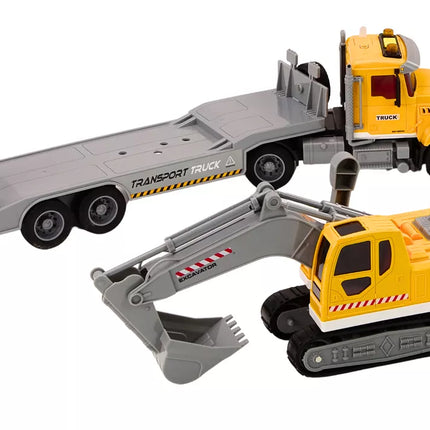 Lora sunkvežimio vikšrinis ekskavatorius, šviesos, garsai, varomas, geltonas