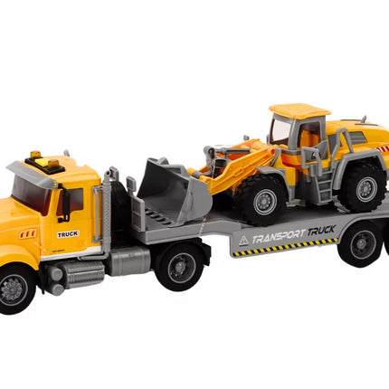 Lora Sunkvežimis Ekskavatorius Šviesos Garsai Važiuoja Geltonas