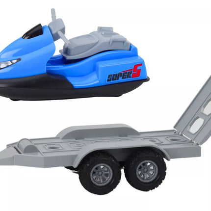 Keturratis su priekaba valčiai ir vandens motociklui transportuoti