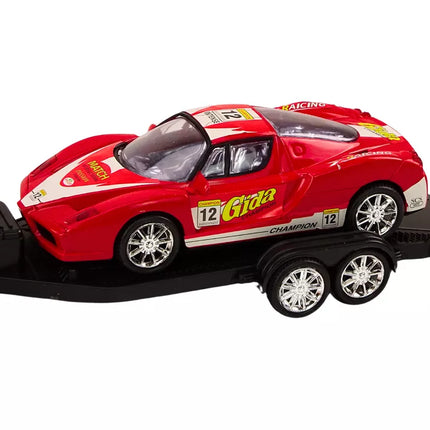 Pikapas su vilkiku, puspriekabe, sportiniu automobiliu ir visureigio rinkiniu