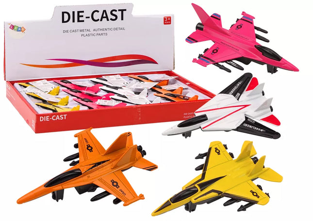 Žaislinis reaktyvinis naikintuvas su frikciniu varikliu, metalinis