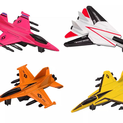 Žaislinis reaktyvinis naikintuvas su frikciniu varikliu, metalinis