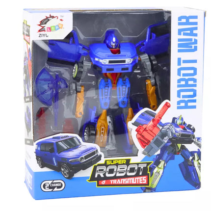 Automatinis robotas 2in1 transformacija Priedai Ginklas Mėlynas