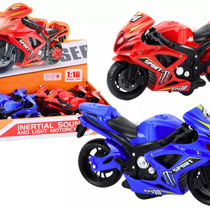 Sportinis motociklas su frikciniu varikliu, šviesomis ir garsais, 2 spalvų