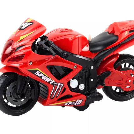 Sportinis motociklas su frikciniu varikliu, šviesomis ir garsais, 2 spalvų