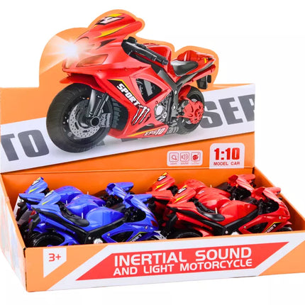 Sportinis motociklas su frikciniu varikliu, šviesomis ir garsais, 2 spalvų