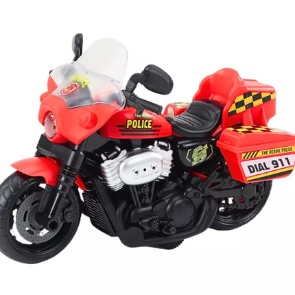 Policijos motociklas 1:10 Šviesos Garsai Baltas Raudonas