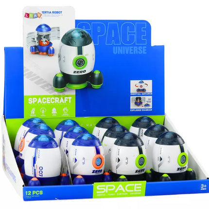 Mažas atidaromas kosminis laivas su figūrėle ir transporto priemone