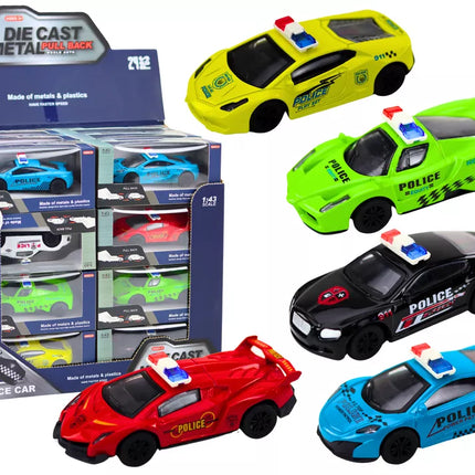 Žaislinis automobilis Policijos spyruoklė 1:43 Metalinis variklis Guminiai ratai