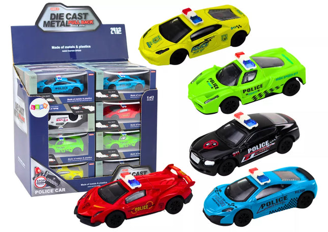Žaislinis automobilis Policijos spyruoklė 1:43 Metalinis variklis Guminiai ratai