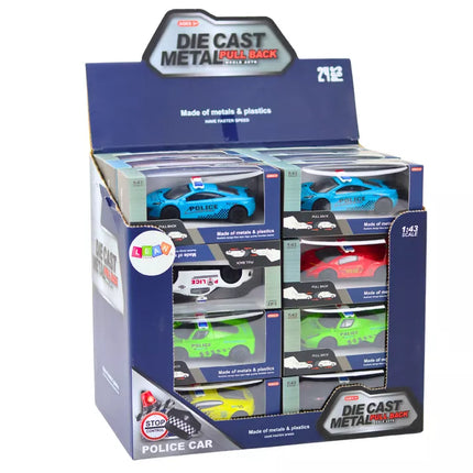 Žaislinis automobilis Policijos spyruoklė 1:43 Metalinis variklis Guminiai ratai