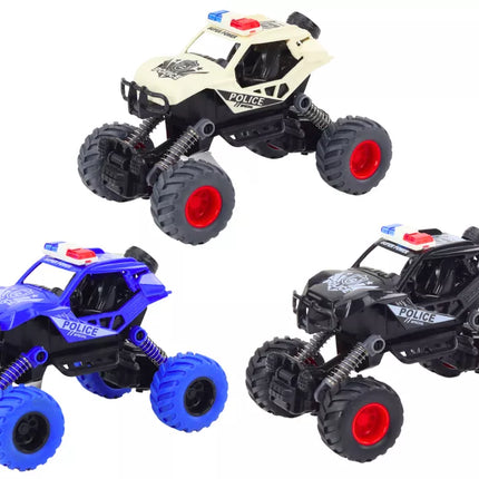 Policijos automobilis su frikciniu varikliu, 3 bekelės spalvos