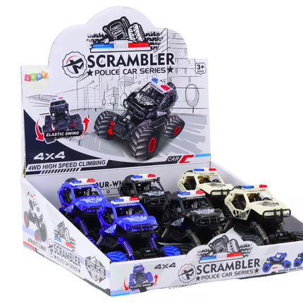 Policijos automobilis su frikciniu varikliu, 3 bekelės spalvos