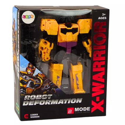 Robotas tankas su ginklu 2 viename transformacija X-Warrior geltonas