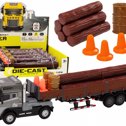 Medinis sunkvežimis su priekaba 1:24 Rąstai Garsai Šviesos