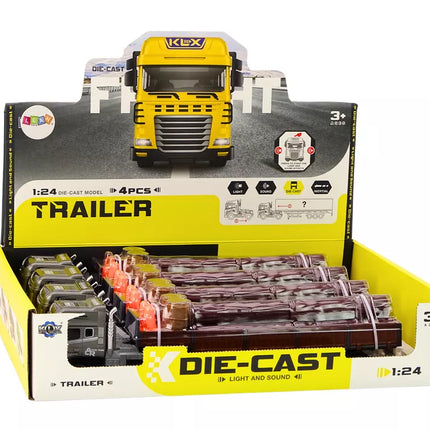 Medinis sunkvežimis su priekaba 1:24 Rąstai Garsai Šviesos