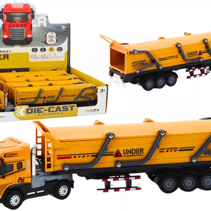 Sunkvežimis su priekaba TIR transporto priemonė 1:24 garsai šviesos geltonas