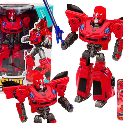 Automobilis-robotas 2 viename, transformuojamas, sportinis, raudonas