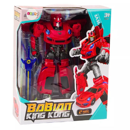 Automobilis-robotas 2 viename, transformuojamas, sportinis, raudonas